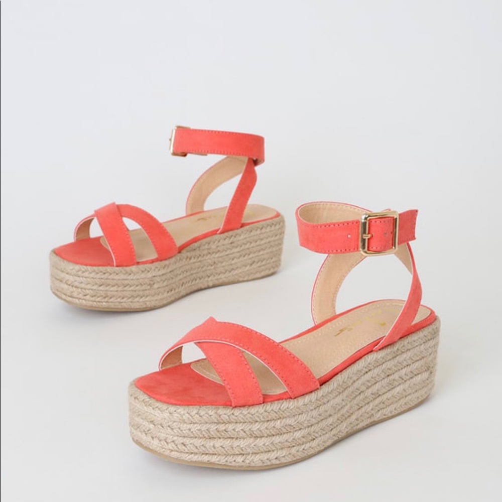 Brand New Lulus Platform Coral Shoes